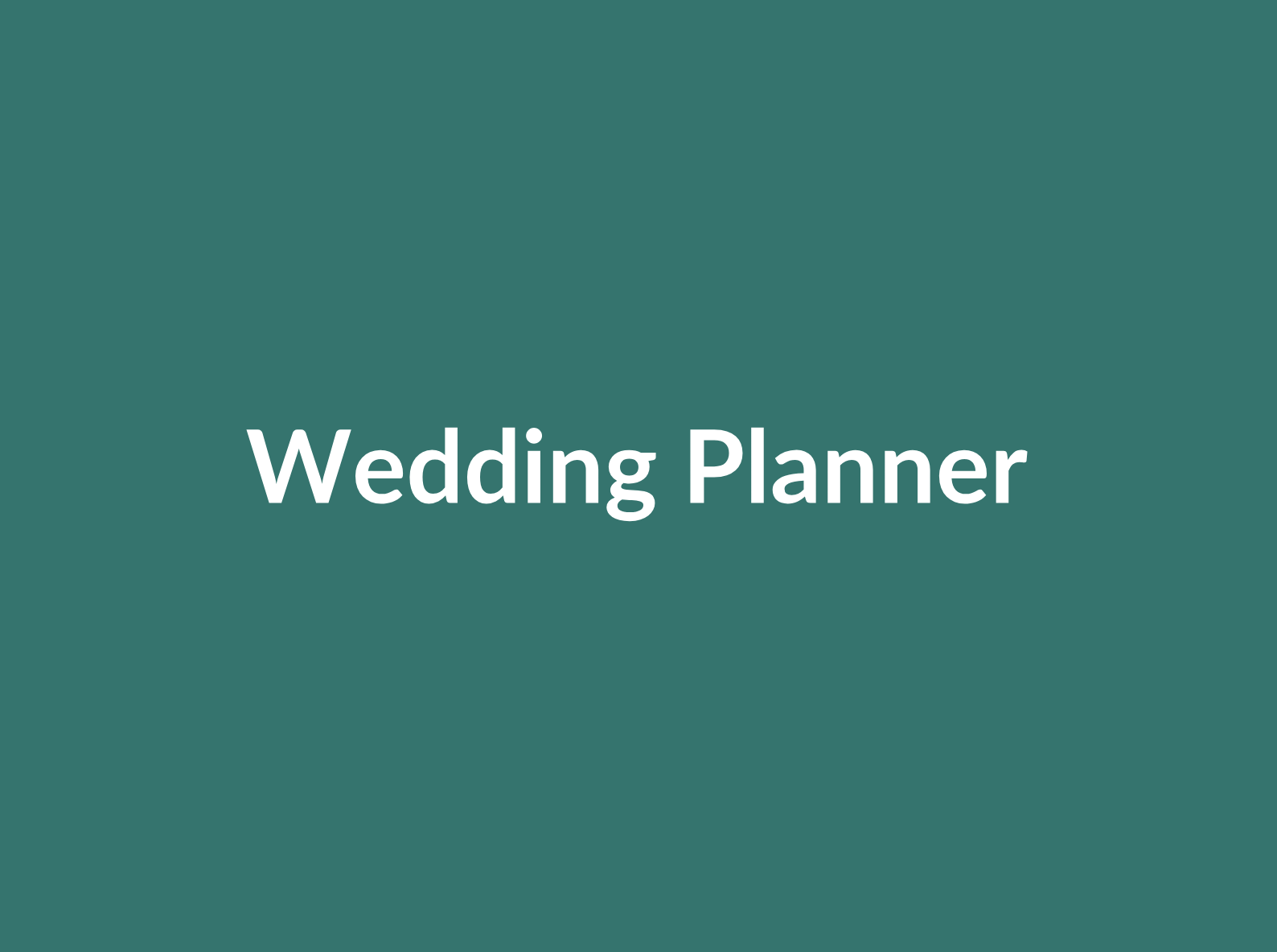 Wedding planning dashboard showing budget breakdown, guest count, and timeline management